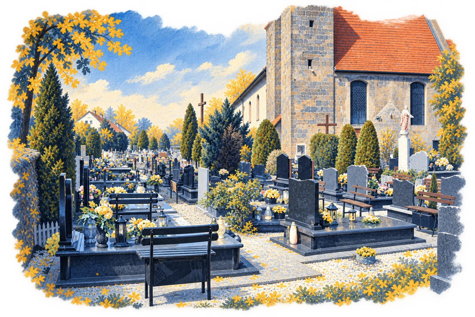 Cmentarz parafialny w Wierzbnej - ilustracja