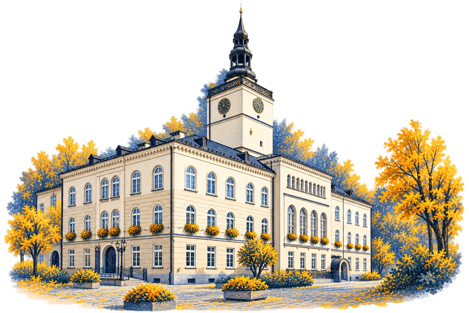 Ratusz w Dzierżoniowie - ilustracja