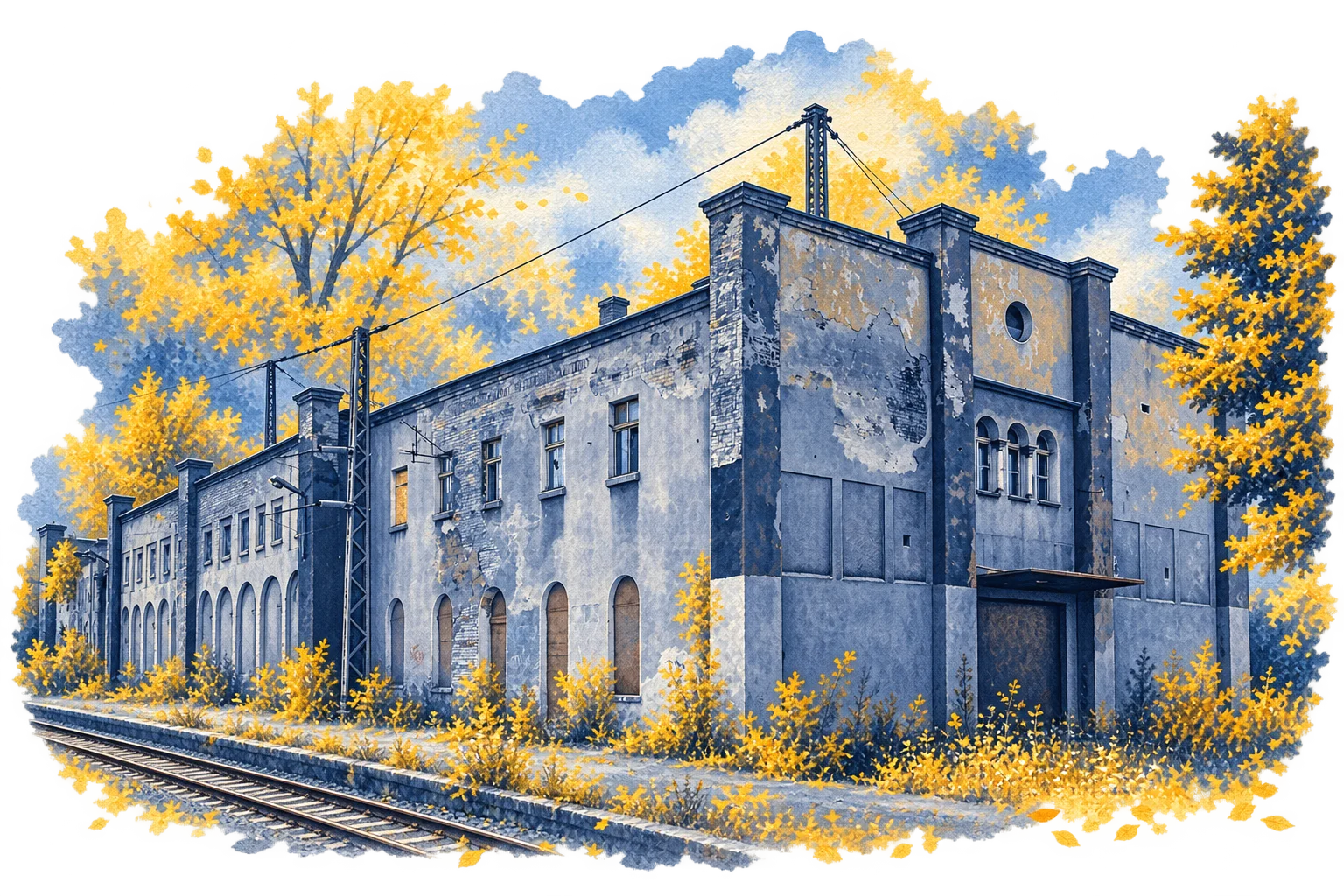 Stary dworzec kolejowy w Jaworzynie Śląskiej - ilustracja